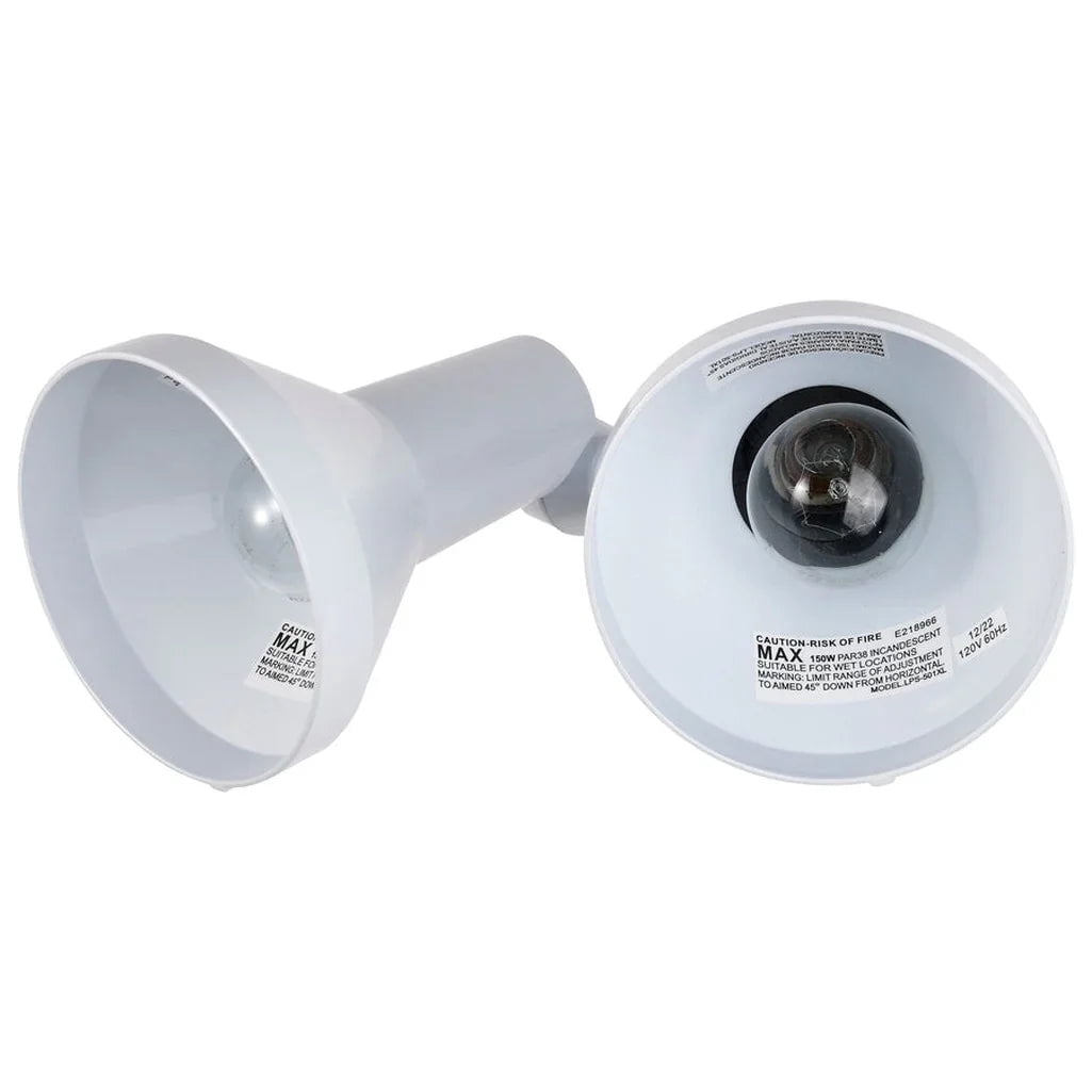 2-Light 15-in Flood Light Exterior PAR38 w/ Adjustable Swivel Grey Finish