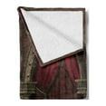 thumbnail image 2 of Gothic Soft Flannel Fleece Throw Blanket, Mysterious Dark Room in Castle Pillars Candles Atmosphere Pattern, Cozy Plush for Indoor and Outdoor Use, 50" x 70", Black and Red, by Ambesonne, 2 of 5