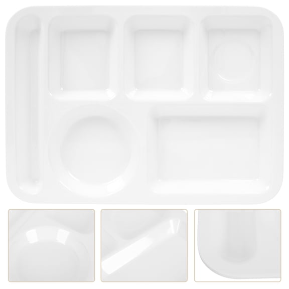 ETEREAUTY White Divided Plate with Multiple Compartments for Portion Control and Serving