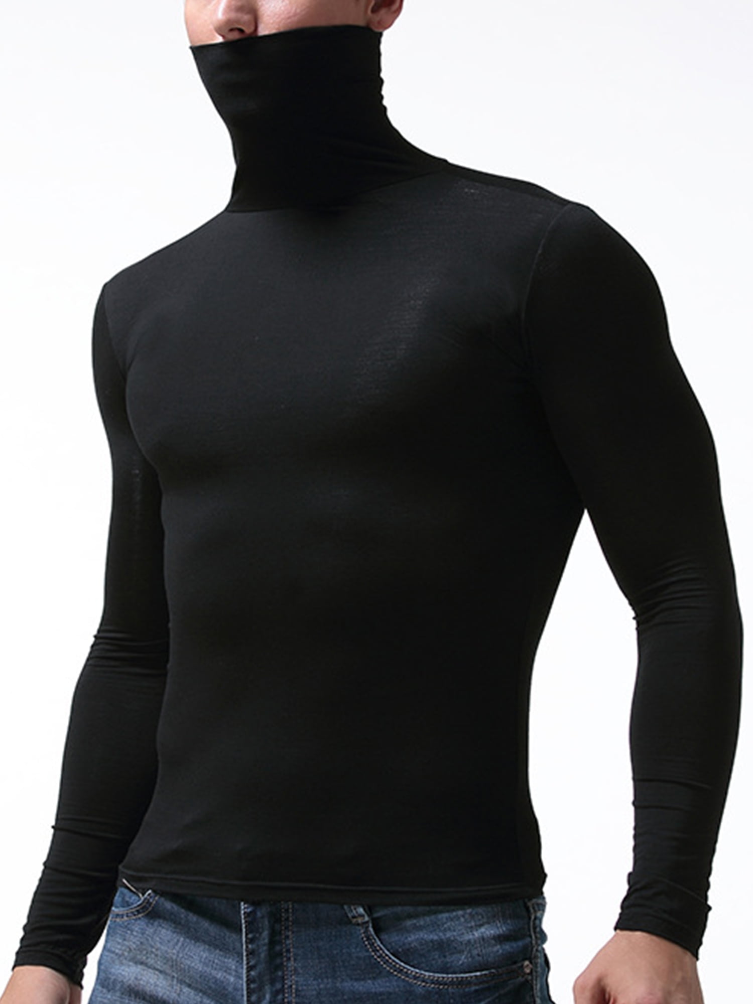 men's lightweight mock turtleneck