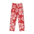 thumbnail image 6 of Uemuo Red Hibiscus Flower Pattern Men's Wide Leg Palazzo Lounge Pants with Pockets Light Weight Loose Comfy Casual Pajama Pants-Large, 6 of 9