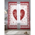 thumbnail image 2 of Semi Sheer Window Curtains 96 Inches Long, Red Valentine's Day Rod Pocket Voile Silky Chiffon Curtain Treatment Drapes for Kitchen, Living Room, Love Heart Valentines Romantic 52"x96", 2 Panels, 2 of 9