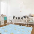 thumbnail image 4 of Christmas Gold Area Rug 2x3ft and White Snowflake Light Blue Non-Slip Washable Square Rugs Soft Felt Indoor Floor Mat for Bedroom Kitchen Living Room Bathroom, 4 of 8