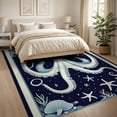 thumbnail image 3 of ODIKA 8'x10' Washable Area Rug Non-Slip Chair-Friendly Mat Navy Octopus Animals Nautical Tentacle Vintage Creature Motif for Dining Room, Large Office, Lounge, 3 of 7