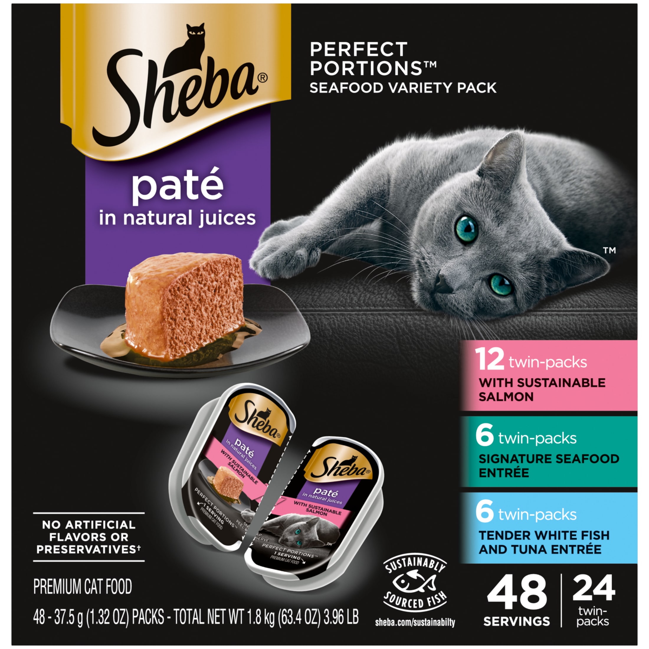 Sheba Perfect Portions Pate Variety Pack Wet Cat Food 24 Trays photo 2