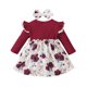 thumbnail image 4 of Odeerbi Niñas Manga Larga Rib Knit Floral Vestido Primavera Otoño Bow Princess Vestidos Ruffled Cuello Redondo A-Line Vestido, 4 of 9