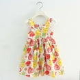 thumbnail image 2 of Edvintorg Summer Girls Dresses Baby Girls Colorful Fruit Print Sleeveless Sling Beach Dress with Pockets Children's Clothing 1-6 Years Princess Dress, 2 of 3