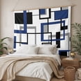 thumbnail image 3 of Navy Blue Black Grey Geometric Large Tapestry for Bedroom Wall Hanging Tapestry,Middle Century Modern Abstract Art Ceiling Backdrop Tapestries Poster Blanket Wall Decor for Living Room 86" x 104", 3 of 8