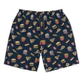 thumbnail image 3 of Uemuo Fast Food Pattern Men's Swim Trunks Hawaiian Beach Bathing Suit Swimsuits Beach Quick-Dry Shorts with Pockets-Large, 3 of 9