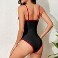 thumbnail image 4 of Uaswgudfs Women's One-Piece Swimsuit with Slim Shoulder Straps and Textured Fabric, Featuring a Timeless Design Black L, 4 of 4