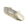 thumbnail image 2 of Gold Matte Metallic Shine Elastic Strap Bow Accent Ballet Shoes 5 Womens, 2 of 2