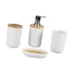 thumbnail image 1 of 4 piezas de accesorios de baño, taza de enjuague bucal, bandeja de jabón decorativa para regalo de inauguración de la casa blanco, 1 of 9