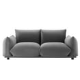thumbnail image 6 of Loveseat Sofa, Velvet, Grey Gray, Modern Contemporary Urban Design, Living Lounge Room Hotel Lobby Hospitality, 6 of 7