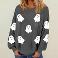 thumbnail image 4 of Cute Ghost Halloween Sweatshirts for Women 2025 Long Sleeve Casual Loose Cute Ghost Graphic Sweatshirt Pullover Tops, 4 of 5