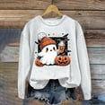 thumbnail image 3 of CILENON Halloween Sweaters for Women Cute Ghost Graphic Pullover Tops Long Sleeve Round Neck Hoodless Sweatshirt (White,XXL), 3 of 4