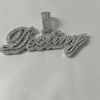 Real Moissanite Pendant| 3ctw Men's Customisable "NAME Pendant"| Custom Charm| Hip Hop Pendant | Moissanite Pendant| Birthday Gift