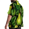 thumbnail image 3 of pear Men's Short Sleeve Spread Collar Tops, Casual Button Down Shirts, Printed Summer Beach Shirts, Unisex, 3 of 6