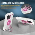 thumbnail image 3 of Decase for iPhone 15 Three-Layer Protection Case,Built-in Rotation Ring Holder Stand,Military Grade Heavy Duty Scratch Resistant Drop Proof Anti-Fall Rugged Shockproof Hard Phone Case,White/Pink, 3 of 5