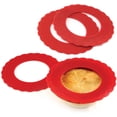 thumbnail image 1 of Norpro 3280 Boucliers en Silicone pour Mini Moule à Tarte, Ensemble de 4, Rouge, 1 of 5