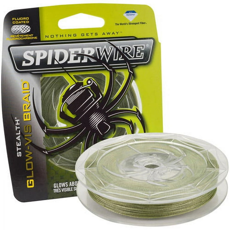 ⭐️ Spiderwire Stealth GlowVis Braided Fishing Line 50lb Test 125yd Spool -  Green