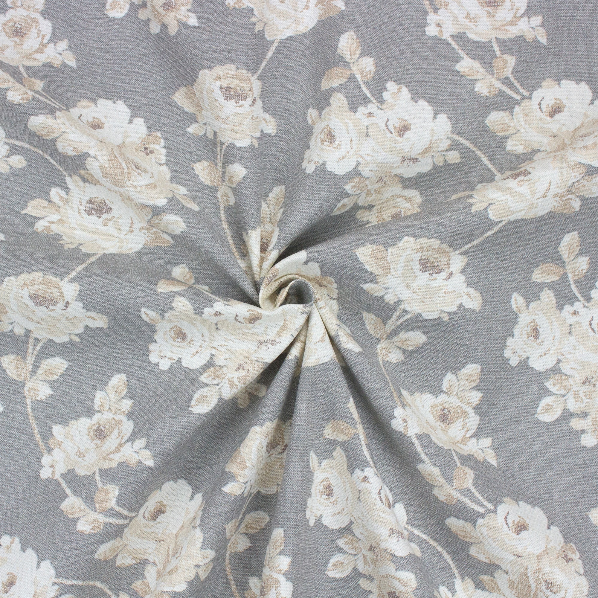 Better Homes & Gardens 54” 100% Cotton Fabric, 8 Yard by the Bolt, Floral Blooms Grey
