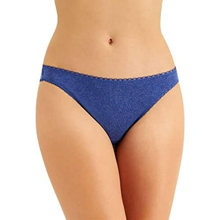 Charter Club Womens Cotton Heathered Bikini Panty Blue S