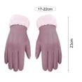 thumbnail image 6 of Eoperou 1 Pair Women Gloves Touchscreen Full Finger Thickened Plush Lining Tear-resistant Keep Warm Faux Suede Fabric Autumn Winter Outdoor Cycling Girls Gloves for Riding, 6 of 8