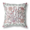 thumbnail image 2 of HomeRoots 26" X 26" White And Magenta Bird Blown Seam Floral Indoor Outdoor Throw Pillow, 2 of 5