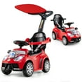 thumbnail image 1 of Costway 3-in-1 Sliding Walker w/ Adjustable Canopy Horn Music & Light for Boys & Girls Red, 1 of 9