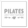 thumbnail image 1 of DistinctInk Custom Bumper Sticker - 6" x 6" Decorative Decal - White Background - Pilates Best With Caffeine, 1 of 2