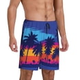thumbnail image 2 of Sikiie Beach with Palm Trees Mens Pajama Shorts, Lightweight Lounge Pant with Pockets Soft Sleep Pj Shorts for MenX-Large, 2 of 6