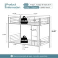 thumbnail image 2 of Zimtown Upgrated Twin over Twin Bunk Bed, Metal Bed Frame with Flat Step Ladder, White, 2 of 4