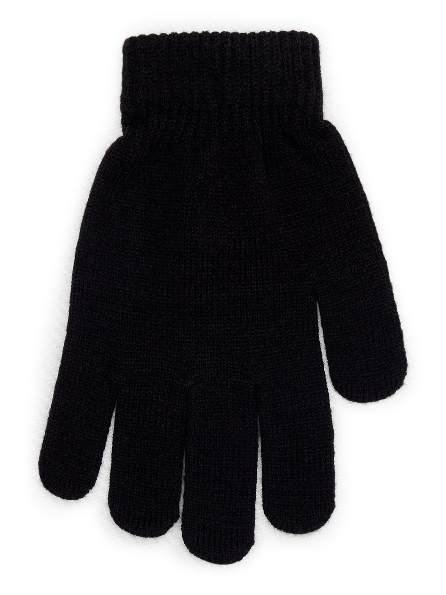 Time and Tru Women's Knit Gloves, 2-Pack, Winter White