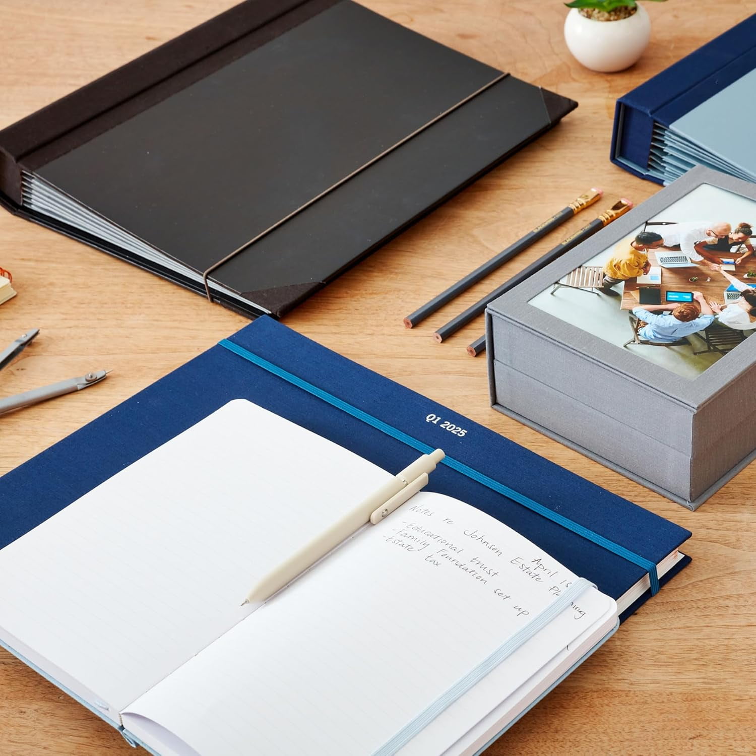 Acid-Free Document Organizer Binder with Guided Labels and 10 Pocket Folders for Home Records, Legal & Medical Papers