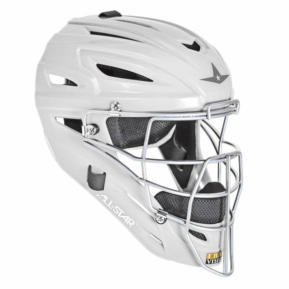 All-Star System Seven Youth Baseball Catcher's Helmet, White
