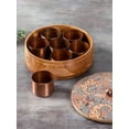 thumbnail image 3 of Wooden Masala Box for Kitchen|9'inches with small 7 Stainless Steel Jars, color : brown and grey, 3 of 4