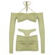thumbnail image 5 of VISgogo Mujeres 2PCS Trajes de Falda, Tops Cortos con Hombros Descubiertos Halter Lisos, Falda Corta de Cintura Alta Fruncida Hueca, Ropa de Verano para Bar/Fiesta/Club VISgogo  moda, 5 of 9