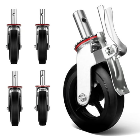 Dual Locking Scaffold Wheels 4400lbs Capacity, Safety Scaffolding Casters Heavy Duty, Scaffolding Platform Scaffolding Wheels for Shelves, and Workbench