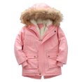 thumbnail image 5 of newwalpole Kids Girls Puffer Jackets with Furry Hood Little Child Lightweight Coat Thick Warm Puffy Waterproof Windproof Jackets Pink for Size 3-4 Years, 5 of 5