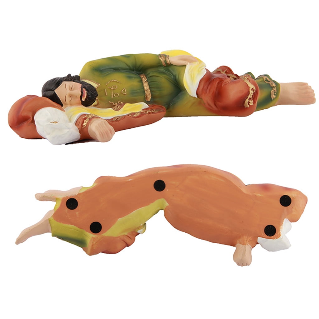 Oasiva 8 Inch Sleeping Statue Saint Catholic Religious Resin Garden Sculptures Gifts Home Desktop Ornaments