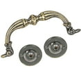 thumbnail image 2 of Utopia Alley 5pcs Medici Drop Center-to-Center Pull, Antique Brass, 3.78 in. Center- to-Center, 2 of 9