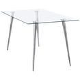 thumbnail image 3 of Gilman Rectangular 64-inch Glass Top Dining Table Chrome, 3 of 5
