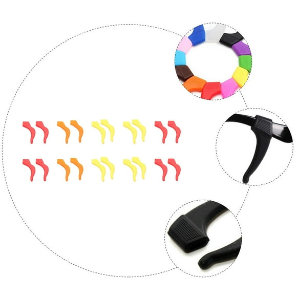 FONDOTIN 24Pcs Silicone Glasses Hooks for Eyeglasses Retainers Assorted Colors Durable and Safe