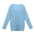 thumbnail image 3 of Fesfesfes Women Sweaters V-neck Loose Pullover Tops Casual Loose Solid Color Long Sleeves Sweater Tops Plus Size $10, 3 of 8