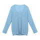 thumbnail image 3 of Gibobby Sueter para mujer invierno casual Mujeres Fashion V cuello Solido Pullover Solid Color Mangas largas Sweater Tops(Azul,CH), 3 of 5