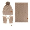 thumbnail image 5 of HNMKIU Winter Knitted Scarf Hat Set Thermal Lined Outdoor Riding Ear Cold Weather Cozy Windproof Unisex Khaki - One Size, 5 of 5