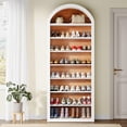 thumbnail image 3 of Tribesigns 8-Tier Tall Shoe Cabinet, White Wooden Shoe Organizer Rack for Closet Entryway, 3 of 7