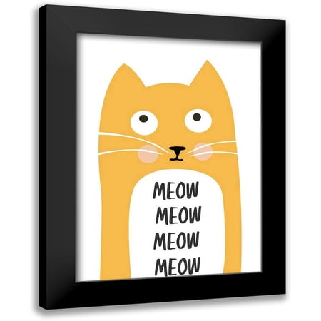 Ayse 11x14 Black Modern Framed Museum Art Print Titled - Meow