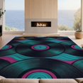 thumbnail image 2 of Design&I 9'x12' Washable Area Rug Vinyl Record Cd Retro Funky Wave Tapete Redondo Groovy Wet Music Refined for Great Room, Large Living Giant Skid-Resistant, 2 of 7