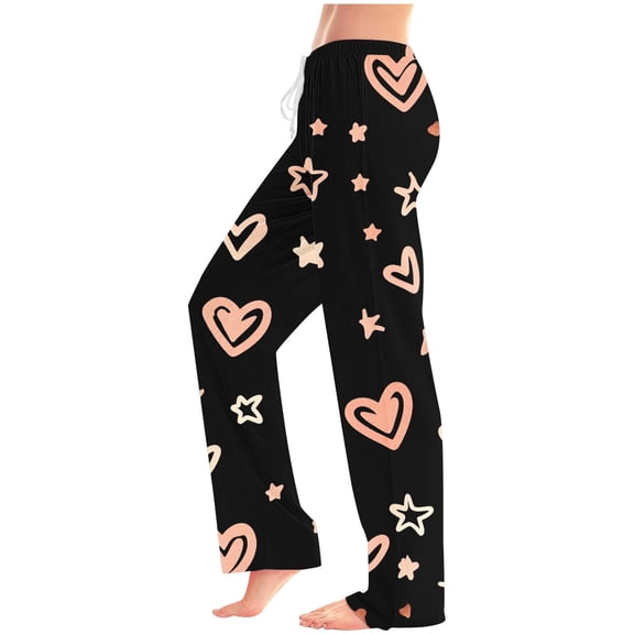 Runfenguu High Waisted Cargo Pants Women, Comfy Pants Women Women Non Positioning Printing Elastic Waist Draw Rope Pocket Full Length Pants